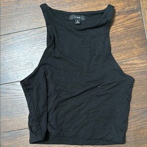 J. Crew Black Cut Out Fitted Tank Top